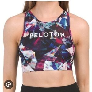 Peloton Wmns S Racerback Abstract Mosaic High Neck Sports Bra